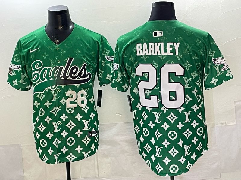 Men 2026 Philadelphia Eagles #26 Barkley Green Nike Limited NFL Jersey style 0005